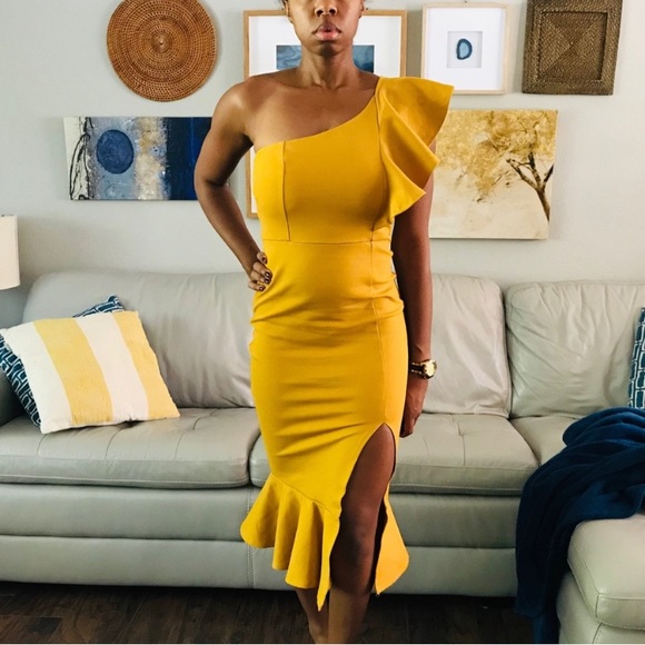 SHEIN Dresses & Skirts - Trumpet Midi Bodycon One Shoulder Cocktail Dress